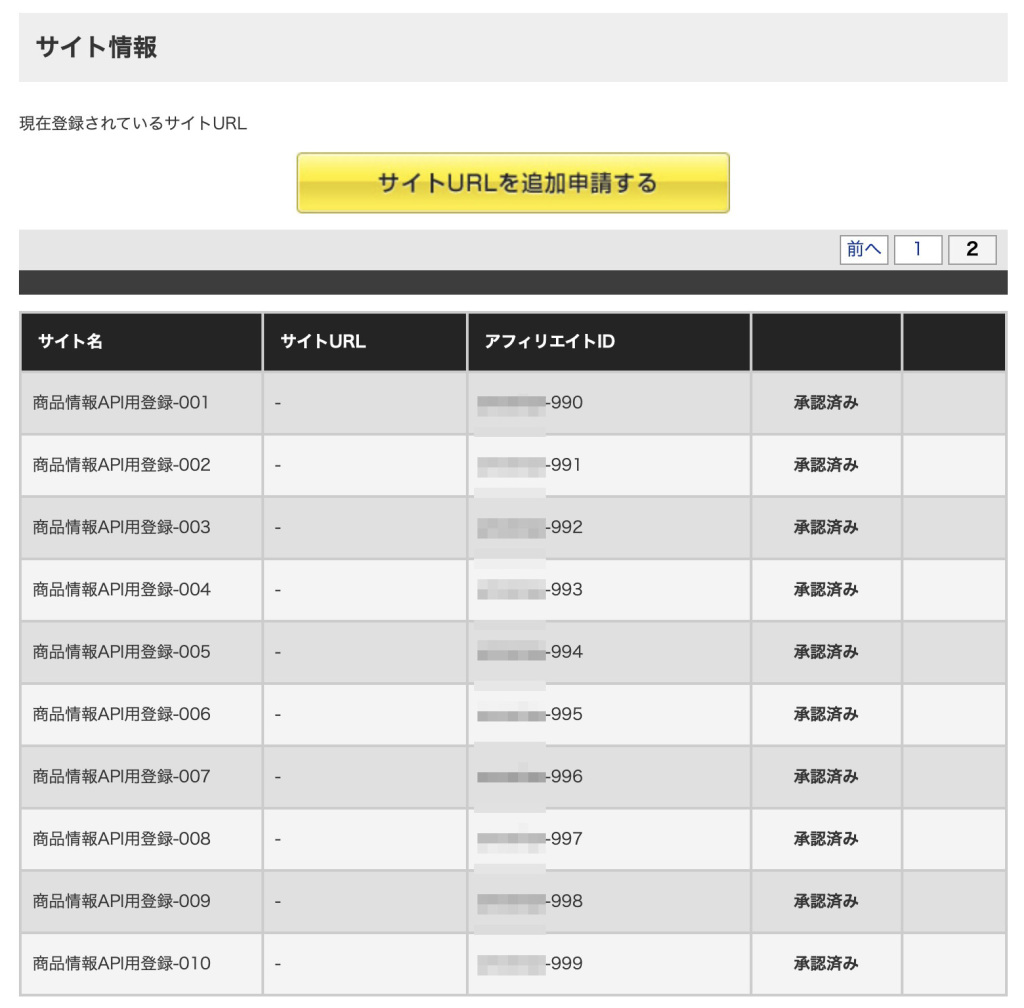 アフィリエイトIDの確認